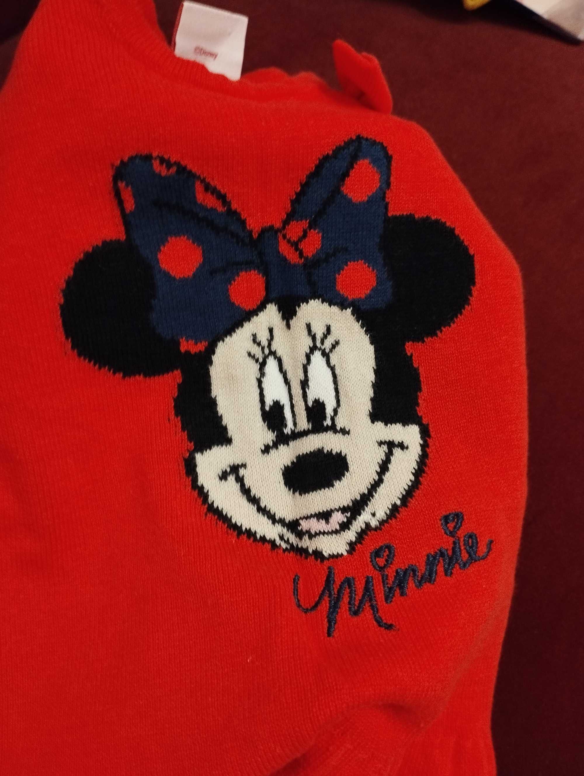 Dzianinowa tunika, Disney,Myszka Minnie, r.62-68,okazja!