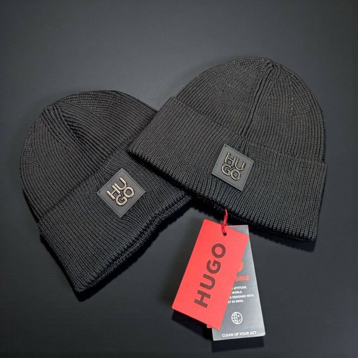 Шапка Hugo Boss чорна чоловіча шапка хюго босс чорна чоловіча
