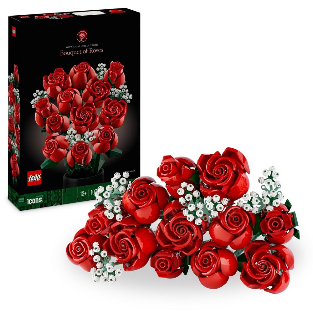 KLOCKI LEGO BUKIET RÓŻ róże kwiaty w doniczce zestaw ICONS PREZENT