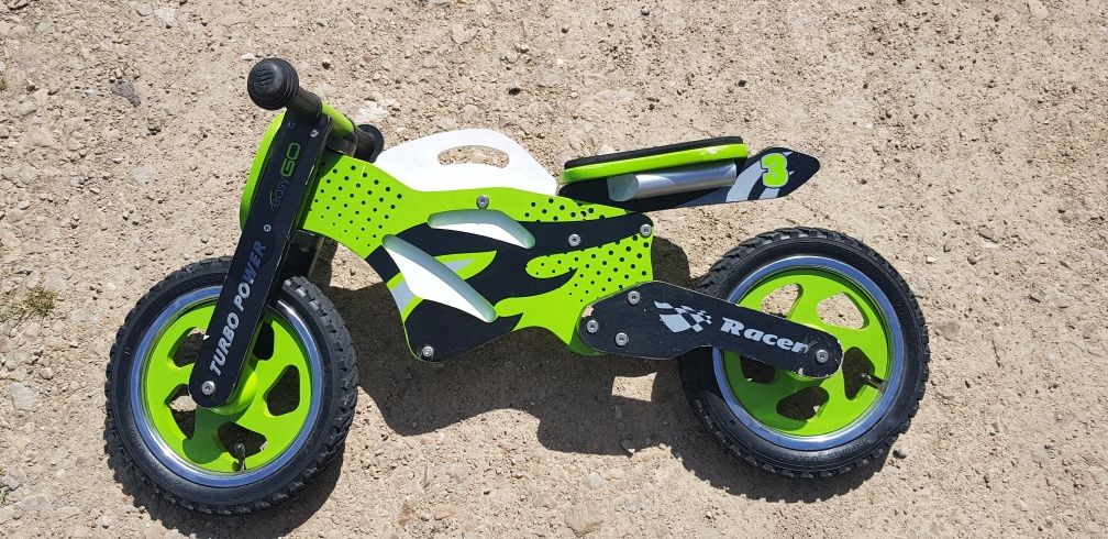 Motocykl dla malucha – rowerek biegowy drewniany Turbo Power