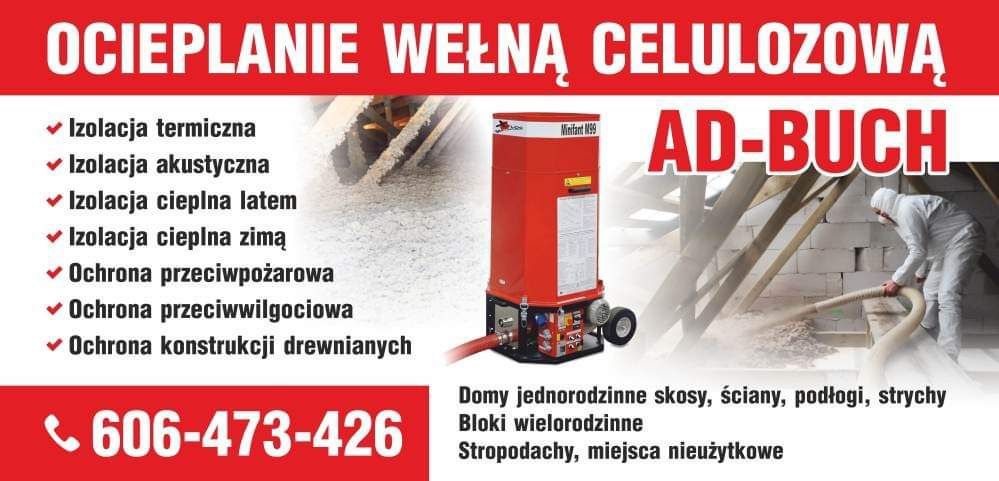 Ocieplanie wdmuchiwanie celulozy SZYBKO TANIO WOLNE TERMINY