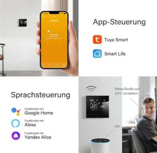 Termostat Wifi Beok TDR89B-WIFI-WPB, sterowanie kotłem gazowym