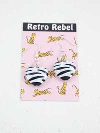 kolczyki SERCA zebra pin up vintage retro RR30