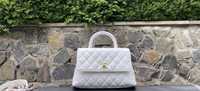 Женская оригинальная сумка Chanel Coco Top Handle  2Way White