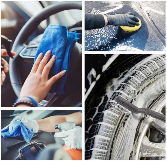 BESTCOOL - 20-częściowy zestaw pędzli do czyszczenia samochodu