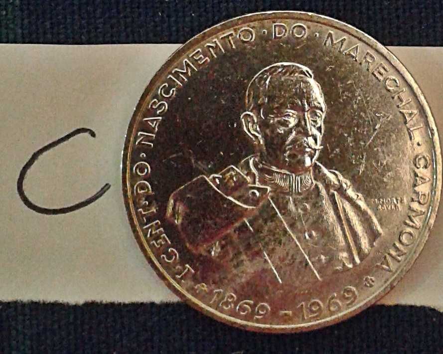 Moeda PRATA 50$ escudos Marechal Carmona. Silver coin Portugal