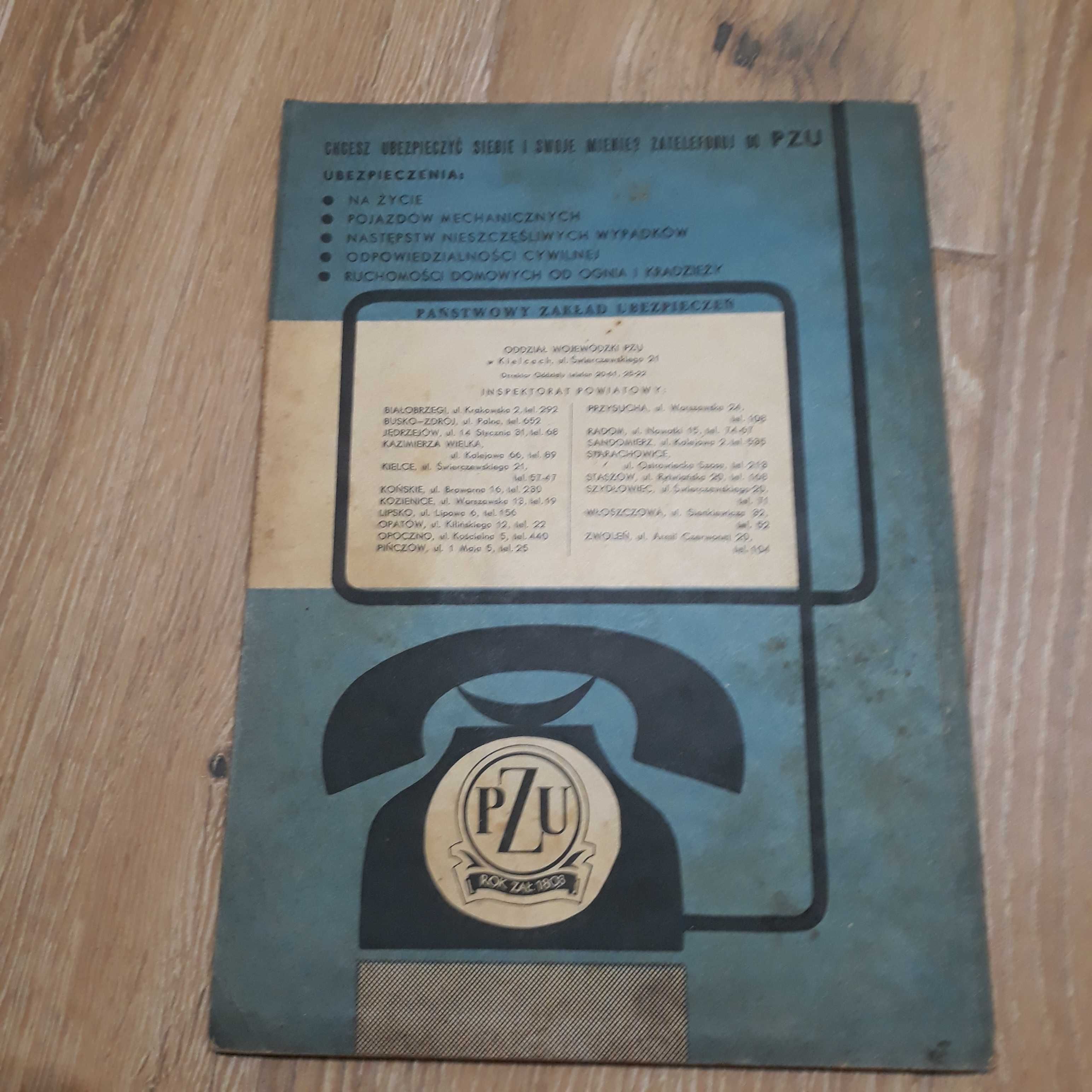 Stary spis telefonów woj.  Kieleckiego 1961  PRL  Unikat