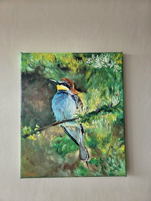 Obraz olejny żołna