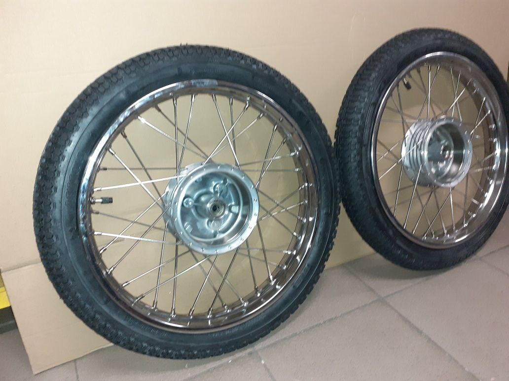 Nowe wycentrowane kola kpl jawa 50 mustang kaczka pancerka r16 opony
