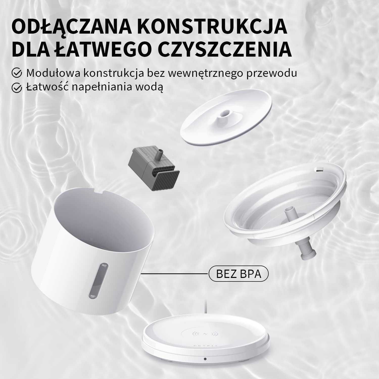 Fontanna dla Kota 2L Bezprzewodowa PETKIT EVERSWEET Aplikacja Poidło