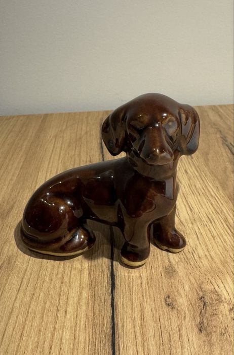Figurka pies jamnik ceramika  PRL
