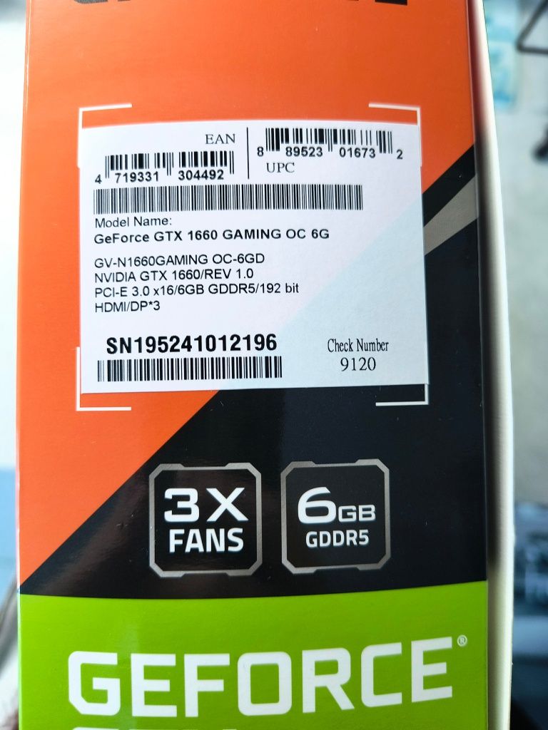 Gigabyte GeForce GTX 1660 Gaming OC 6GB