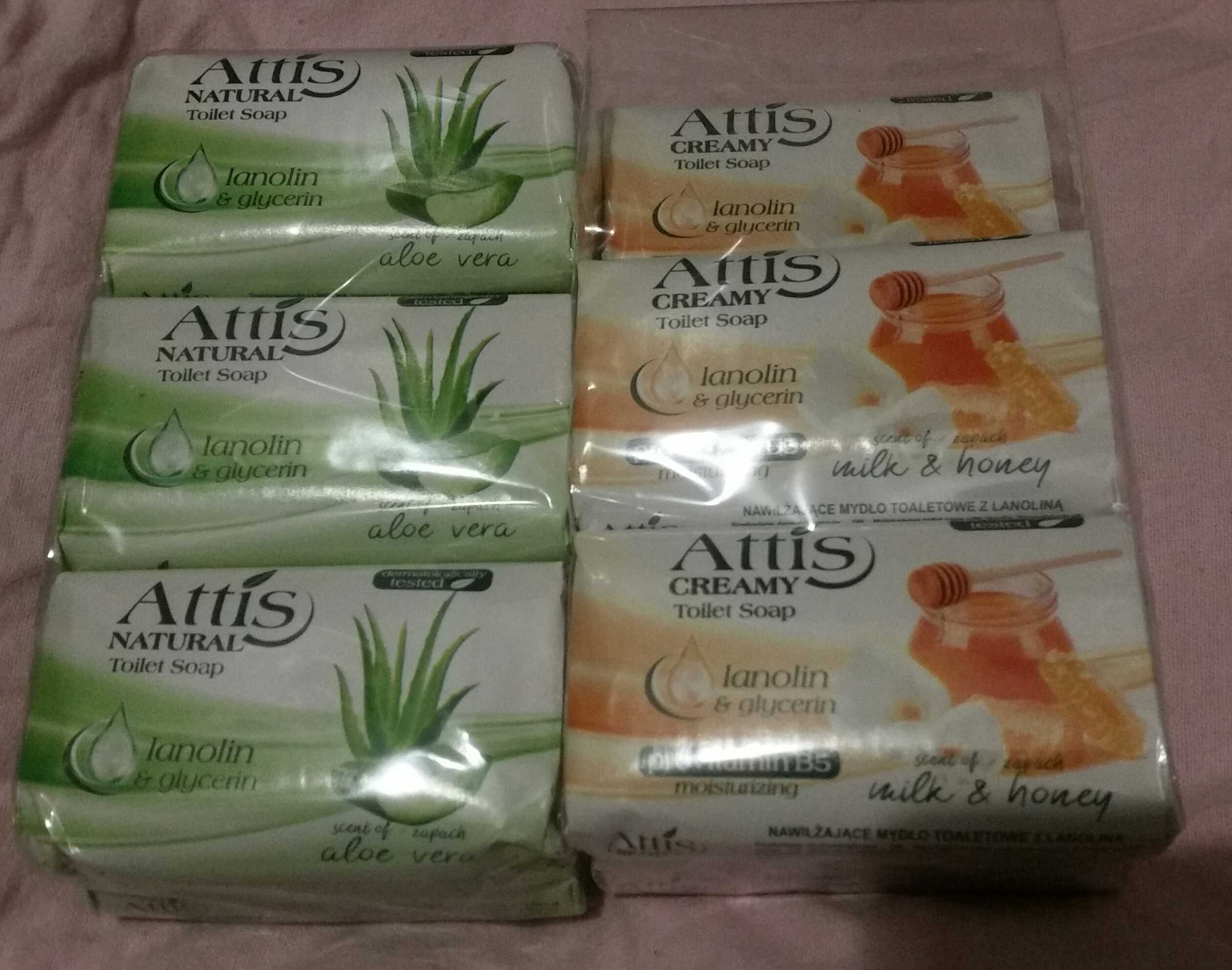 Mydło mydła kostka Attis 100g mleko i miód aloes 11 sztuk mydeł