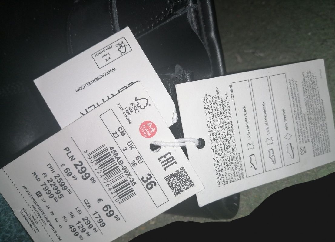 SKÓRZANE! buty Kozaki Botki Bikery SKÓRA NATURALNA! Reserved Premium