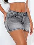 Spódniczka Mini Jeansowa Obcisła Szara Casual Shein M 38