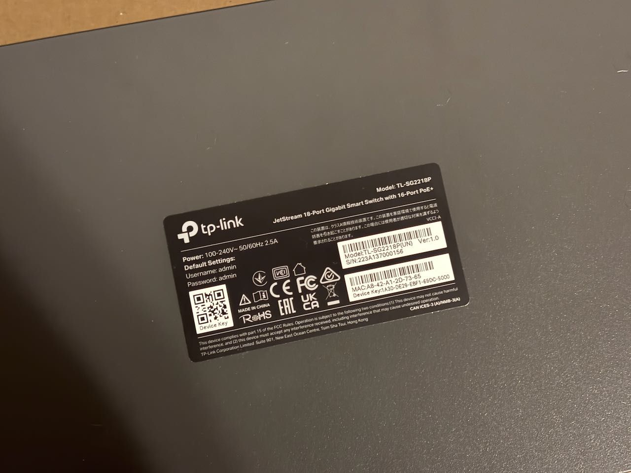 Tp -Link Switch zarządzany TL-SG2218P PoE 150W Stan bdb+