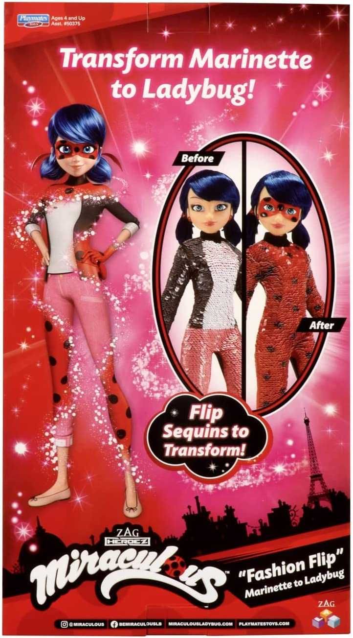 Леді Баг перетворення Марінетт з пайетками Flip Marinette To Ladybug