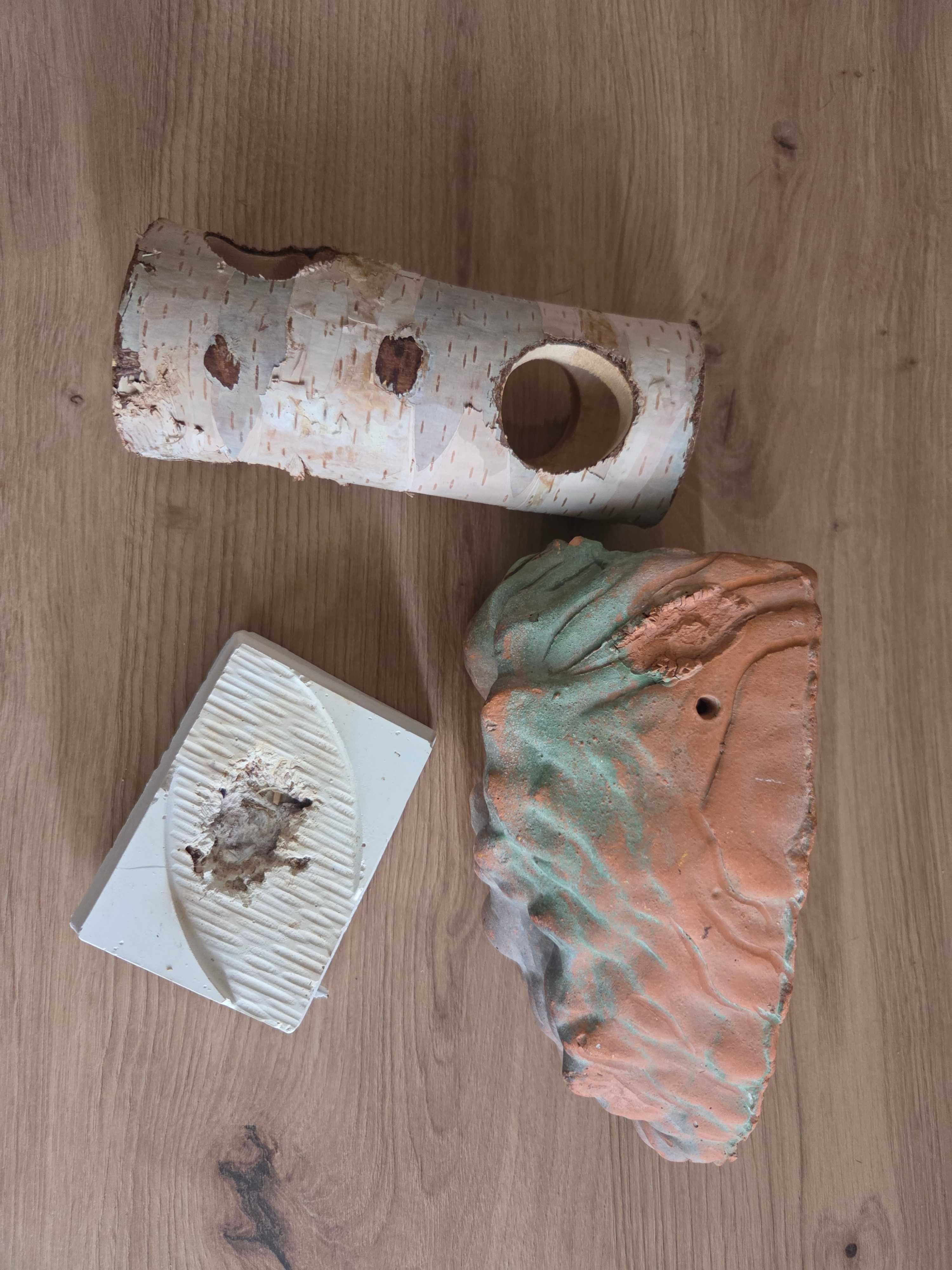 Akcesoria dla myszy / chomika. Kryjówka ceramiczna. Wapno i brzózka.