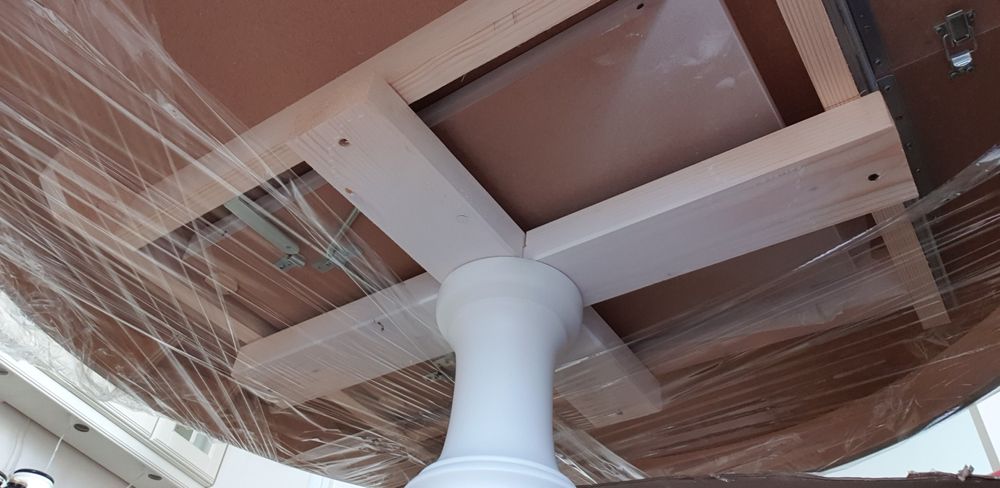 Stół okrągły biały rozkładany 120-180 cm - nowy