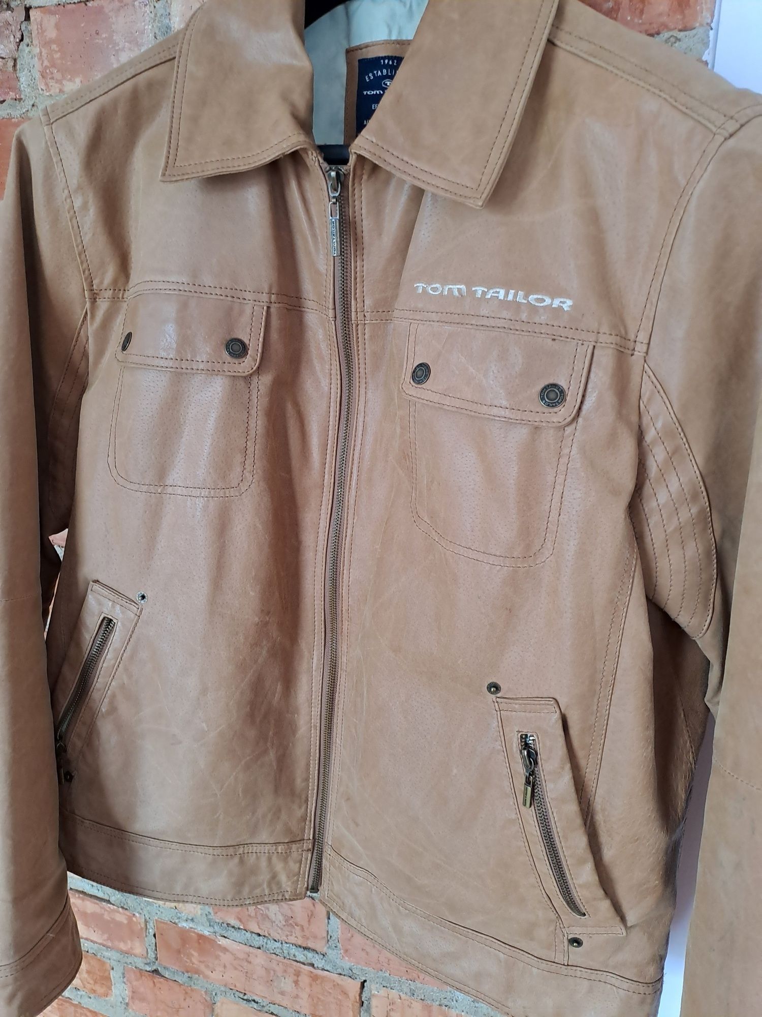TOM TAILOR XL/XXL oryginalna skóra naturalna brąz camel jak nowa