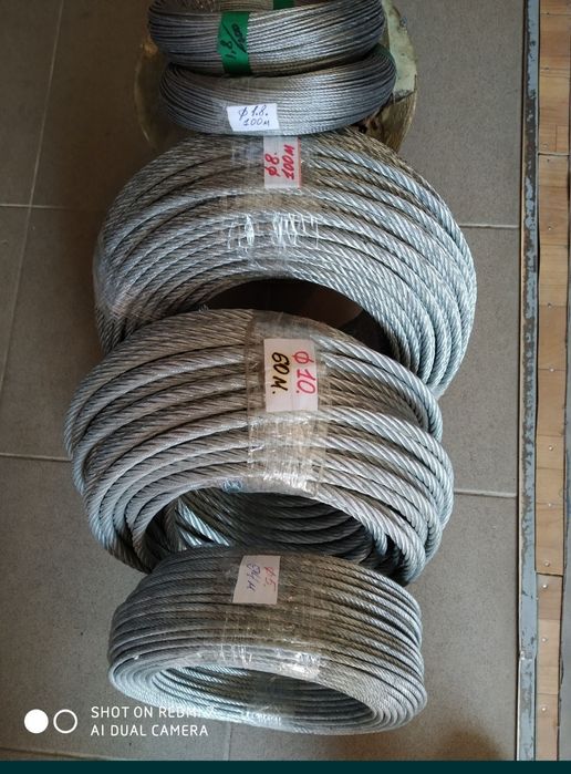 Трос стальний, трос в оболочці, трос чистки каналізації