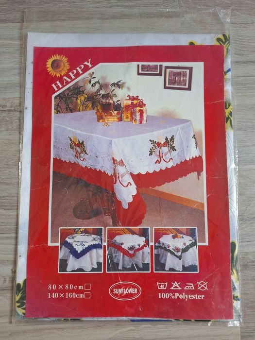 Obrus świąteczny wigilijny bożonarodzeniowy 80x80