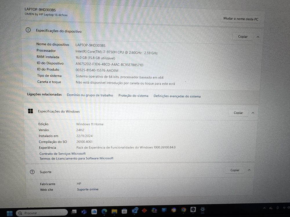 Portátil hp omen