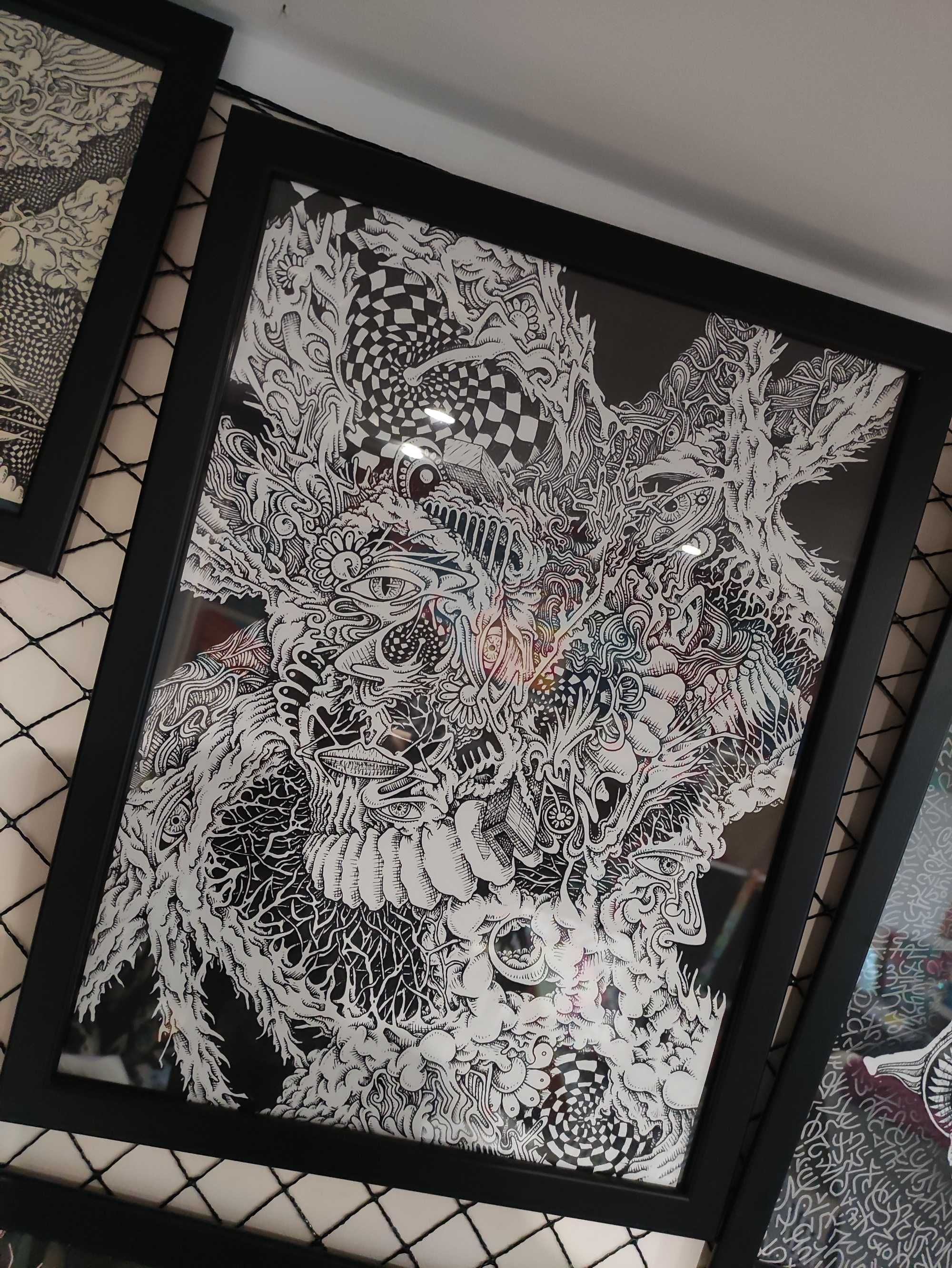 Obraz "WEWNĄTRZ" 40x30 Abstrakcja Surrealizm POLSKA oprawiona Grafika