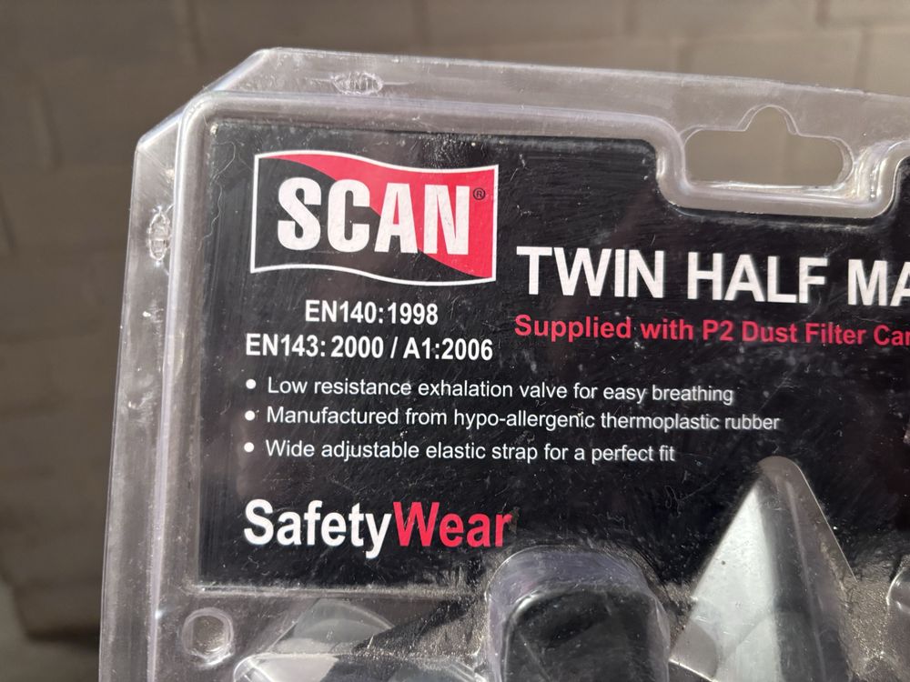 Maska ochronna SCAN Twin Half Mask z filtrami P2 – nowa, oryginalna