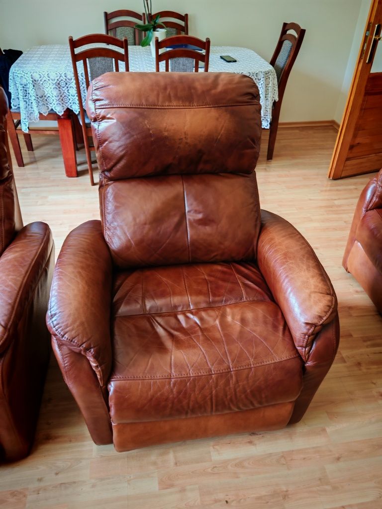 Skórzana sofa + 2 fotele