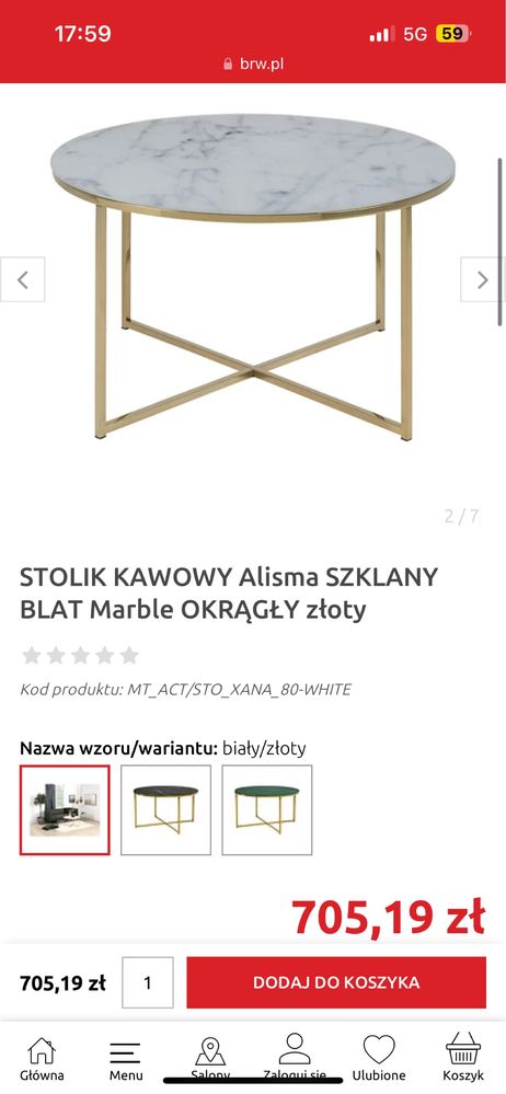Okragly stół kawowy