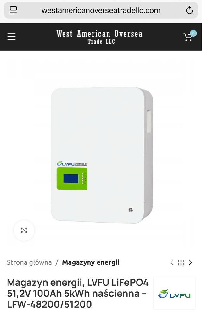 Magazyn energii 5.12 kwh LVFU od przdstawiciela producenta w Polsce