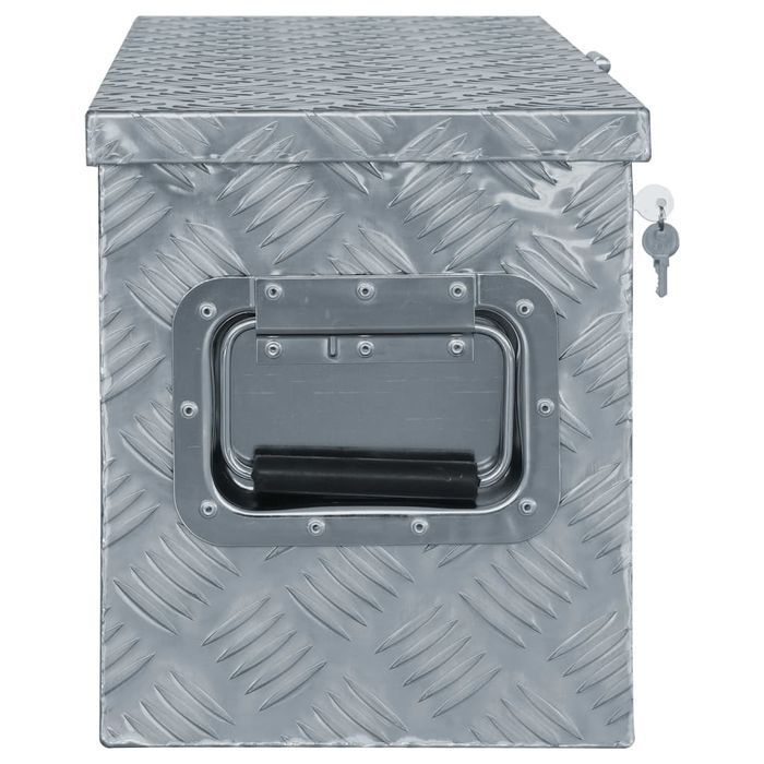 Vidaxl Aluminiowa Skrzynia, 80,5 X 22 X 22 Cm, Srebrna
