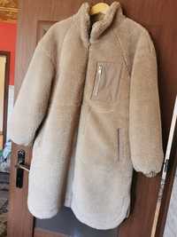 Płaszcz teddy miś futerko kremowy beżowy ecru sinsay vintage 42 44 XL
