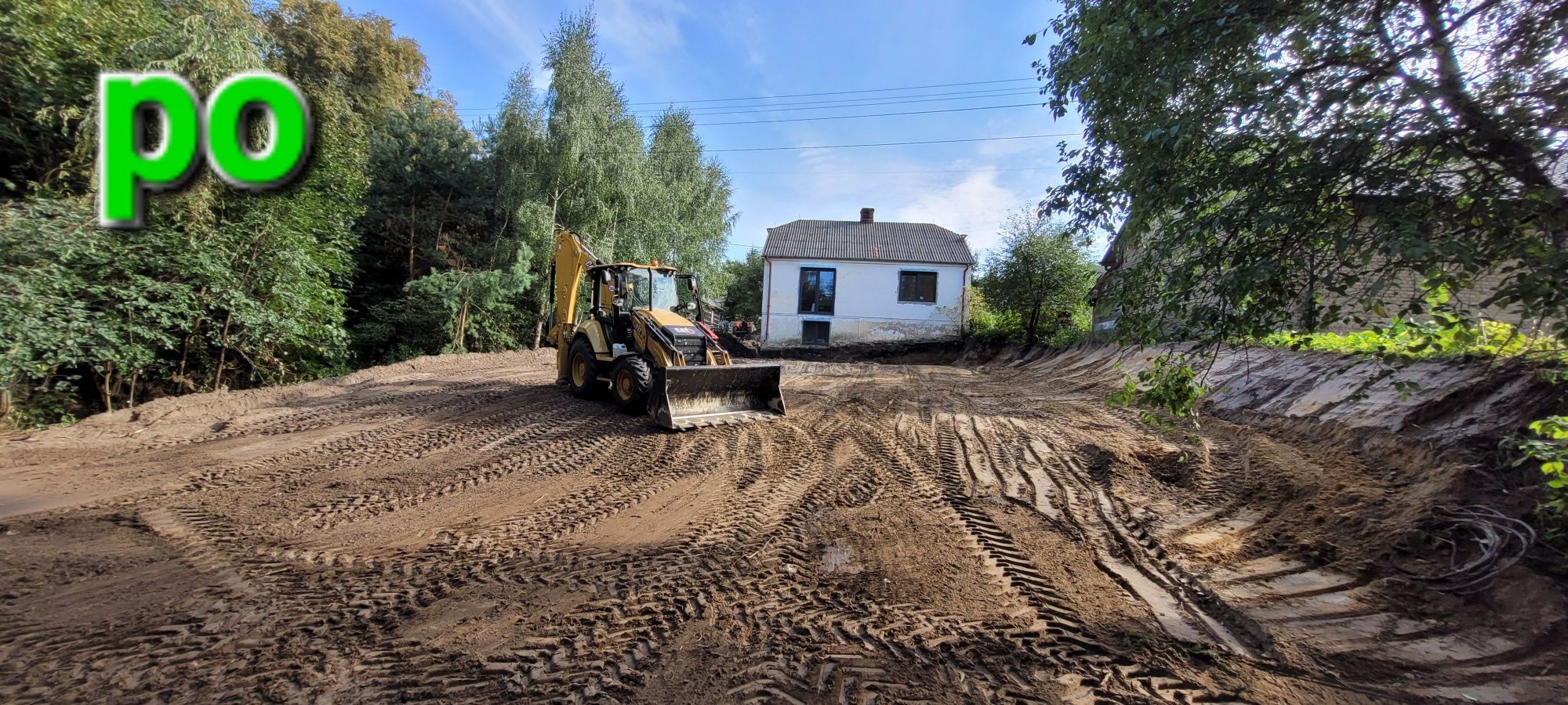 Usługi koparko-ładowarką koparka CAT 432 Prace ziemne Transport