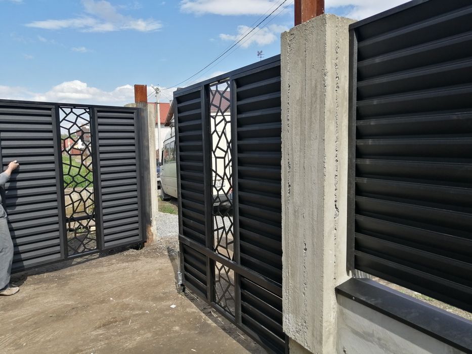 Ворота відкатні, Паркан Жалюзі, Брама металева