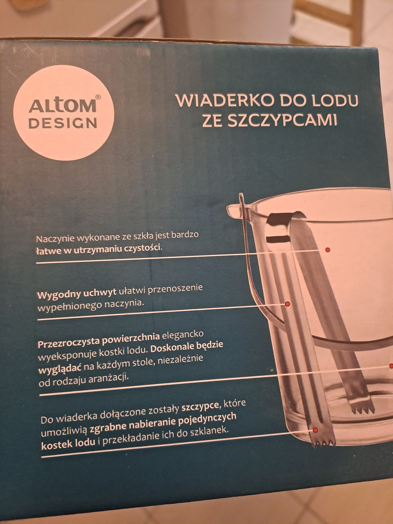 Wazon wiaderko na lód szkło nowe