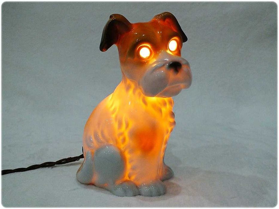 Przedwojenna Lampka - Piesek Porcelana 20-30' NP Neu Porzellan Tettau