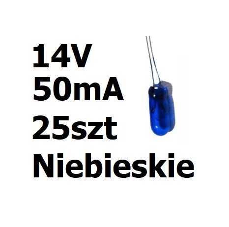 Żarówka miniaturowa niebieska 3x7mm 14V 50mA 25szt