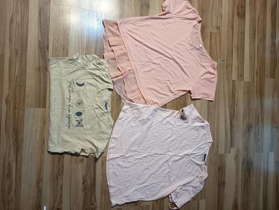 T-shirt damski koszulka bluzka krótki rękaw 3 sztuki NOWE