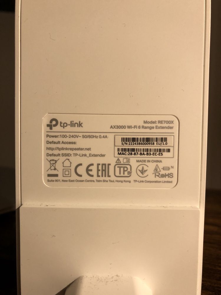 Extensor de Sinal TP-Link AX3000 Wi-Fi 6 Range Extender