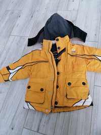 Zimowa kurtka dla chłopca kaptilur żółta  92