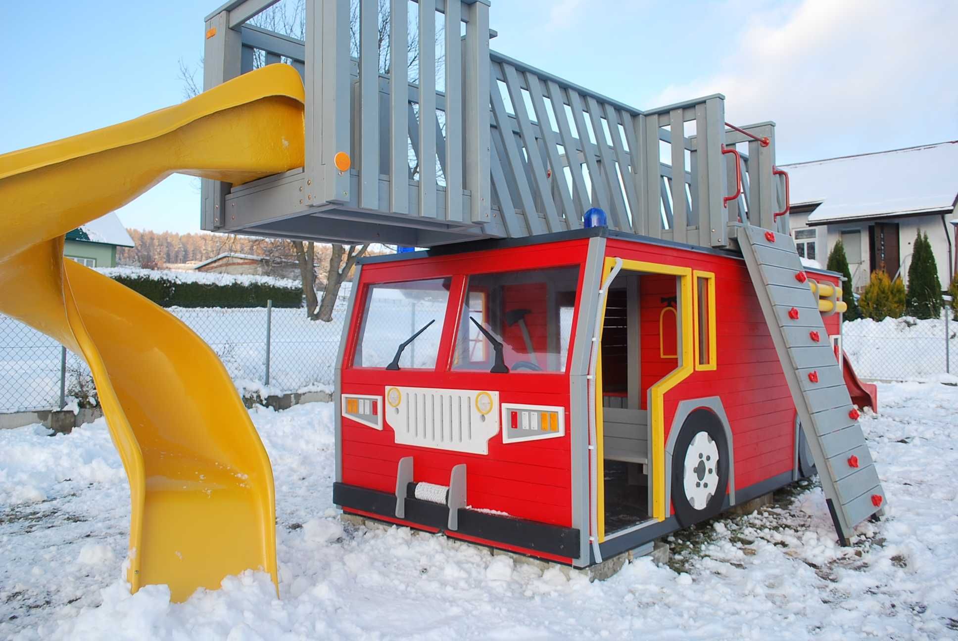 Wóz strażacki - drewniany PLAC ZABAW dla dzieci PZ24