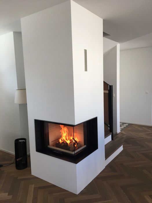 Kominek nowoczesny 2-szybowy (z szybą narożną prawą lub lewą) KRAKÓW