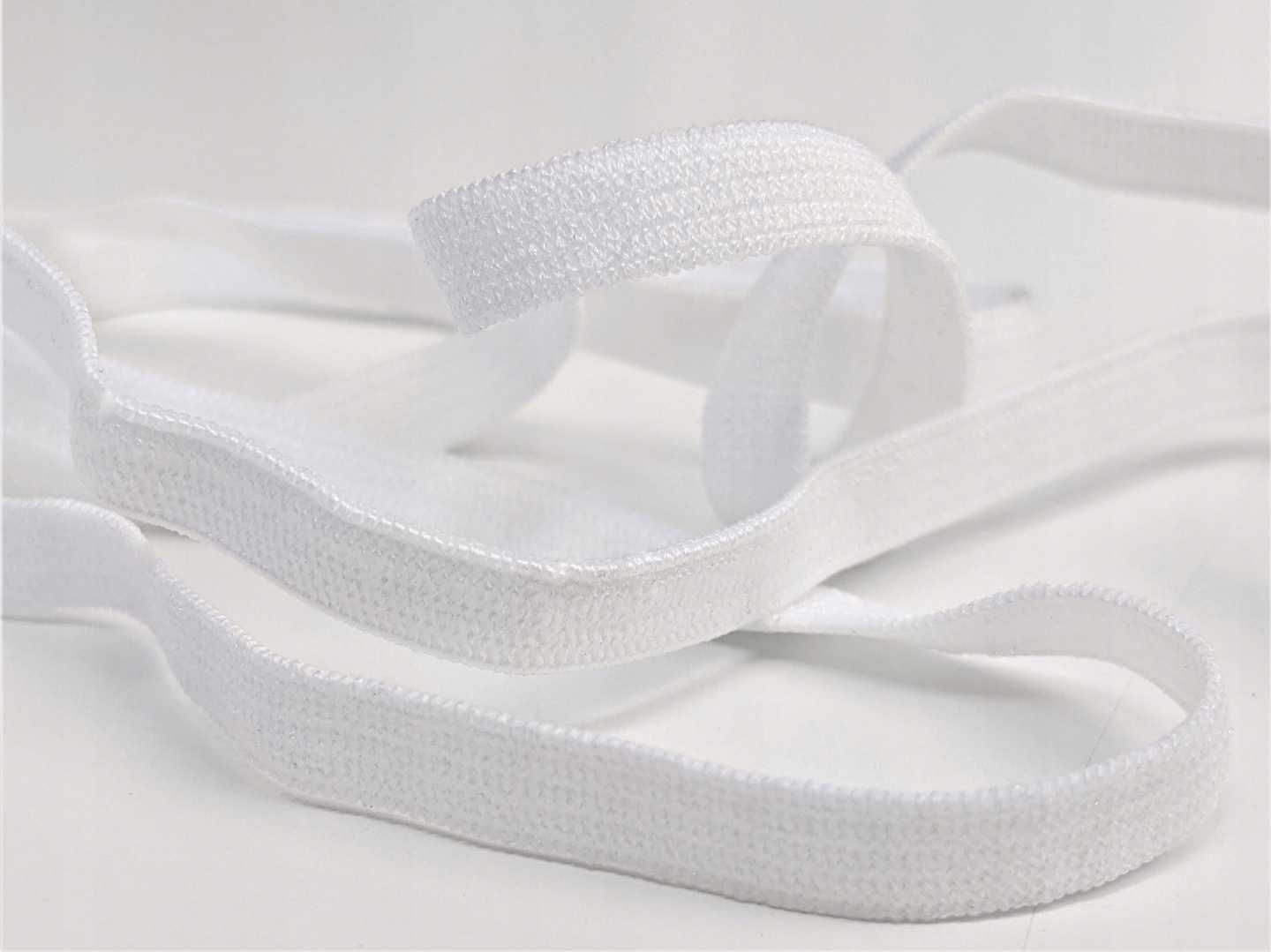 Guma biała dziana odzieżowa krawiecka elastyczna 5mm 100mb