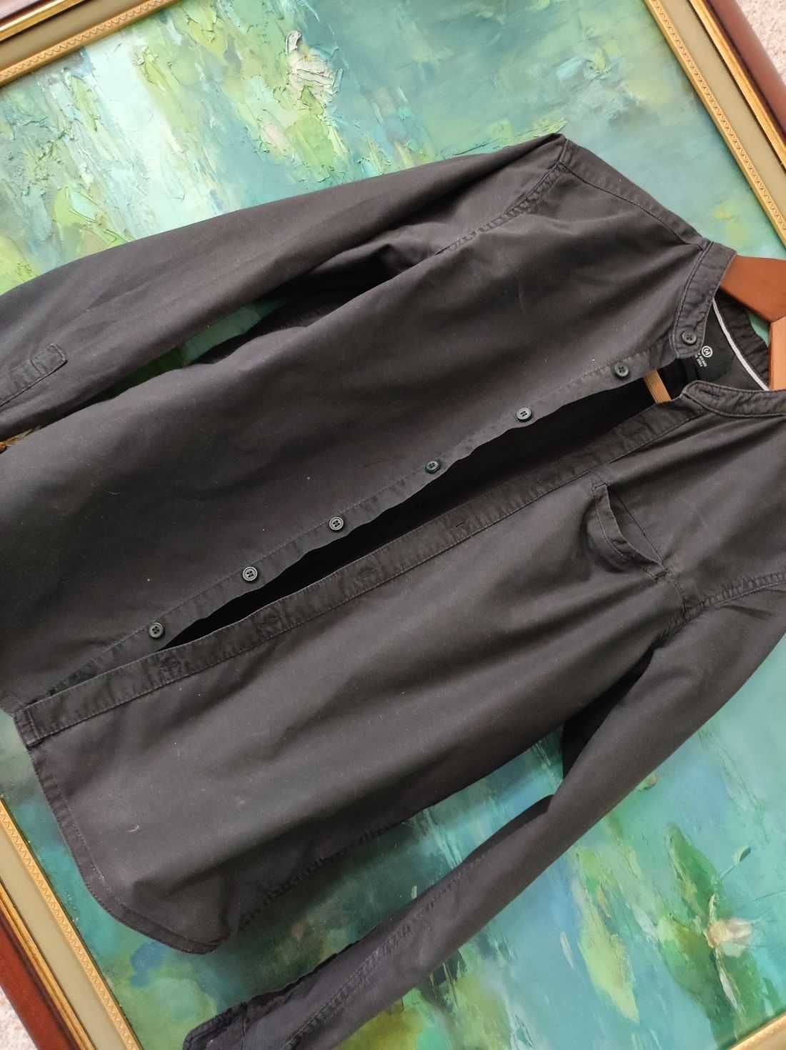 Slim fit  cropp zapinana koszula naturalna przewiewna bawełna len