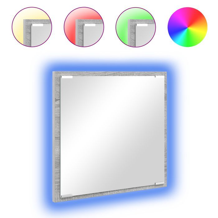 vidaXL Lustro Łazienkowe LED Szare Sonoma 40x8.5x37 cm MDF