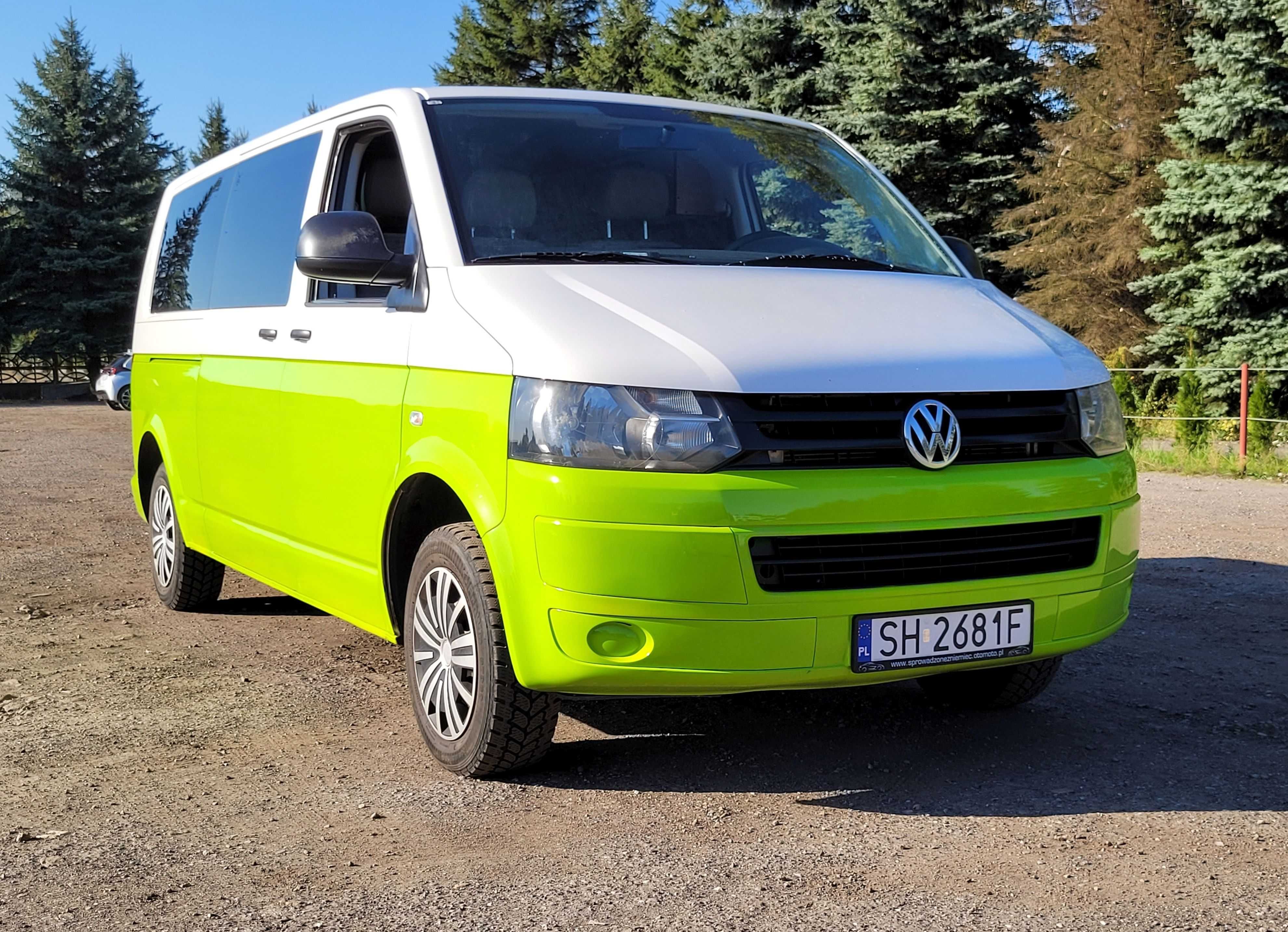 Volkswagen T5, caravelle, LONG, LANG kamper, nowa zabudowa.