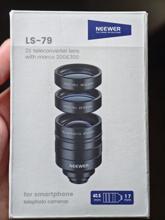 Телеобьектив 2 в 1 Neewer converter 2x + macro lens для смартфона