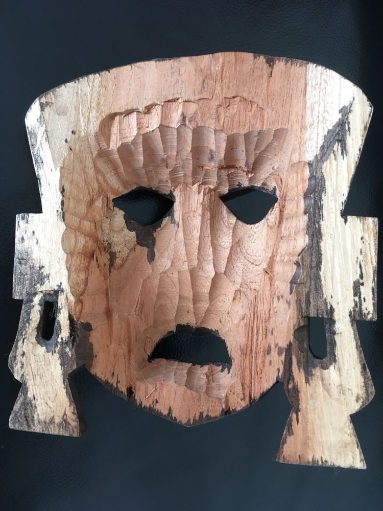 máscara mexicana feita a mao madeira